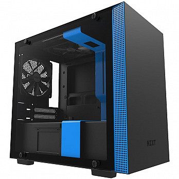 Gabinete NZXT H200, com FAN, Lateral em Vidro, Preto/Azul - CA-H200B-BL