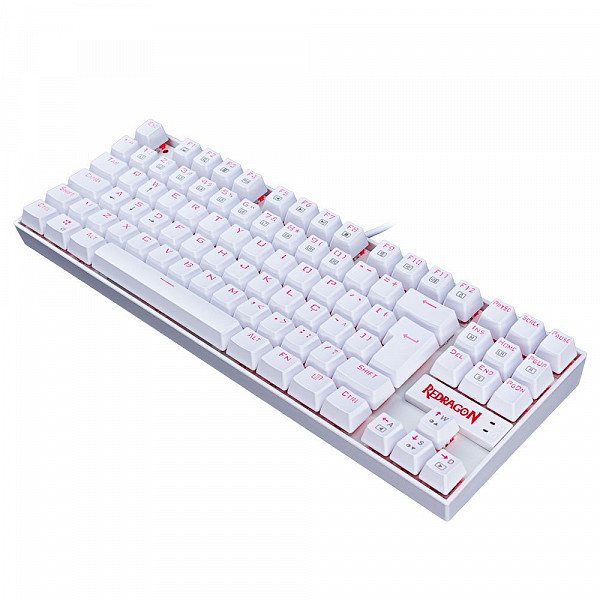 Teclado Mecânico Gamer Redragon Kumara Branco Switch Outemu Azul LED Vermelho ABNT2 - K552W-2 (Blue)