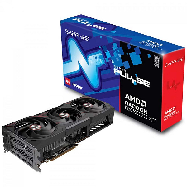 Placa de Vídeo Sapphire Pulse AMD Radeon RX 9070 XT Gaming, 16GB, GDDR6, FSR, Ray Tracing, 11348-03-20G