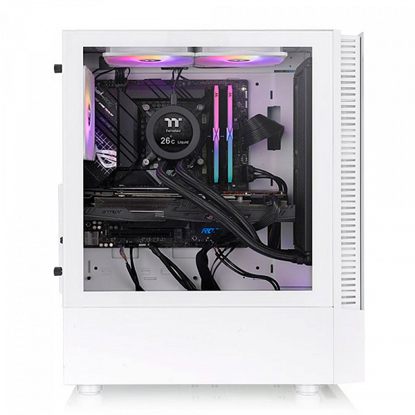 Gabinete Gamer Thermaltake View 200 TG ARGB Snow, Mid Tower, Vidro Temperado, ATX, White, Sem Fonte, Com 3 Fans, CA-1X3-00M6WN-00