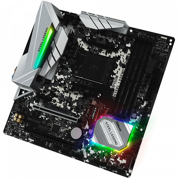 Placa-Mãe ASRock B450M Steel Legend, AMD AM4, mATX, DDR4