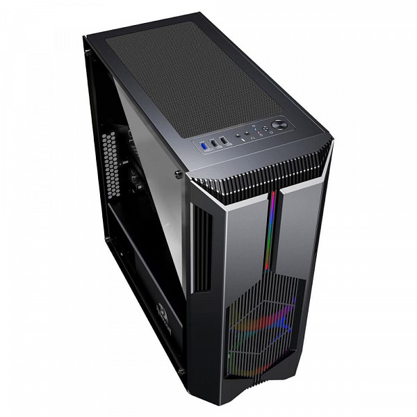 Gabinete Gamer Redragon Grindor, Mid Tower, 2x Fans 120mm RGB, Lateral em Vidro Temperado, Preto - GC-616