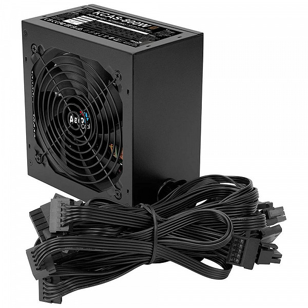 Fonte Aerocool ATX 800W, 80 Plus Bronze, não-modular, PFC Ativo, bivolt automática, sem LED/RGB, com cabo KCAS-800W