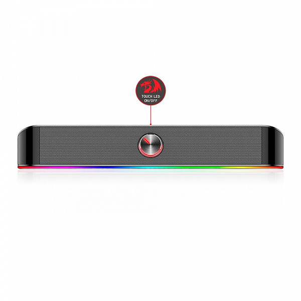 Soundbar Gamer Redragon Adiemus, 6W RMS, RGB, USB, 150Hz/20KHz, Botão Touch, Preto - GS560
