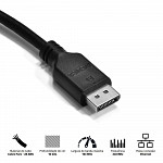 Cabo DisplayPort macho para DisplayPort macho - 2 metros v1.2 - pdpm-2