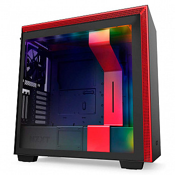 Gabinete Gamer NZXT H710i, Mid Tower, Com 4 Fans, Vidro Temperado, Vermelho, S-Fonte, CA-H710I-BR