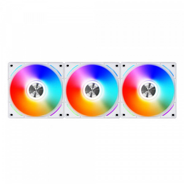 Kit Fan com 3 unidades Lian Li Uni Fan AL120, RGB, White, UF-AL120-3W