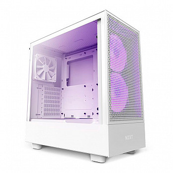 Gabinete Gamer NZXT H5 Flow RGB, Mid-Tower, Lateral de Vidro com 4 Fans, Branco - CC-H51FW-R1