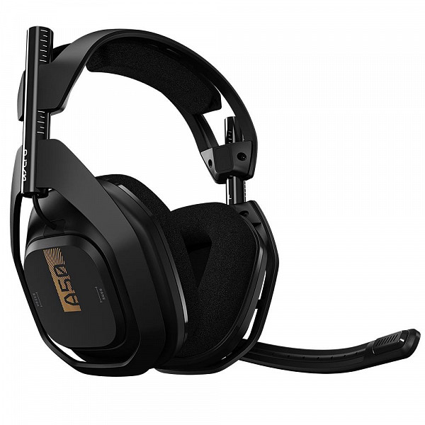 Headset Sem Fio ASTRO Gaming A50 + Base Station Gen 4 com Áudio Dolby - Compatível com Xbox One, PC, Mac - Preto/Dourado - 939-001681