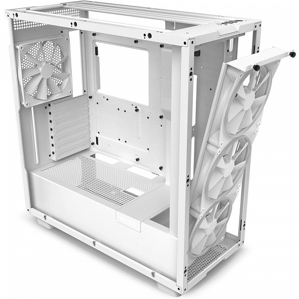 Gabinete NZXT H7 Elite, Mid Tower, ATX, Lateral e Frontal em Vidro Temperado, 3x Fan RGB, Branco - CM-H71EW-01