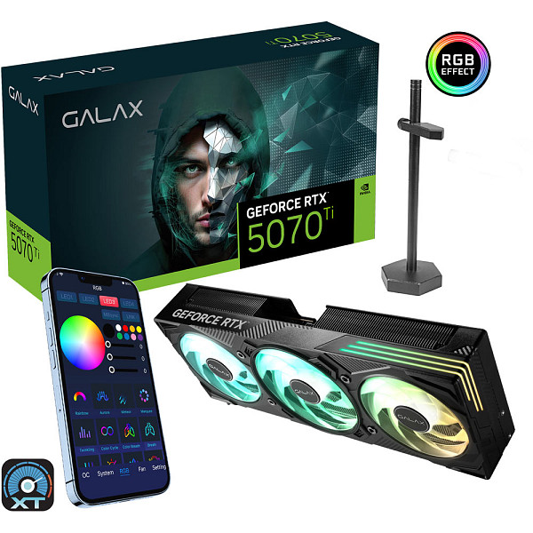 Placa de Video Galax GeForce 5070 Ti EX Gamer 1-Click OC, 16GB, GDDR7, 256-bit, 57IZN6MDBUEXX