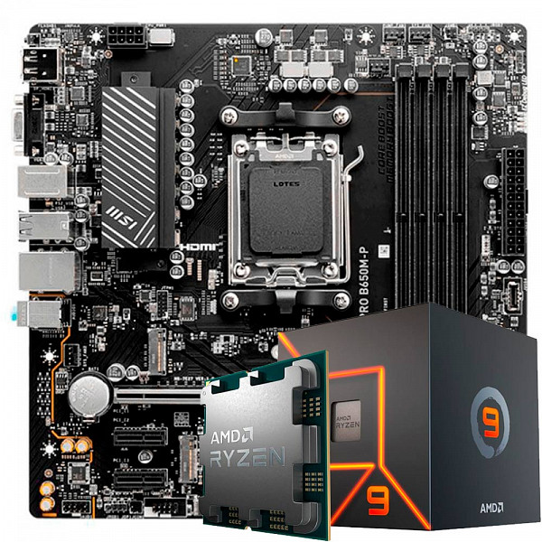 Kit Upgrade, AMD Ryzen 9 7950X, Placa Mãe Chipset B650