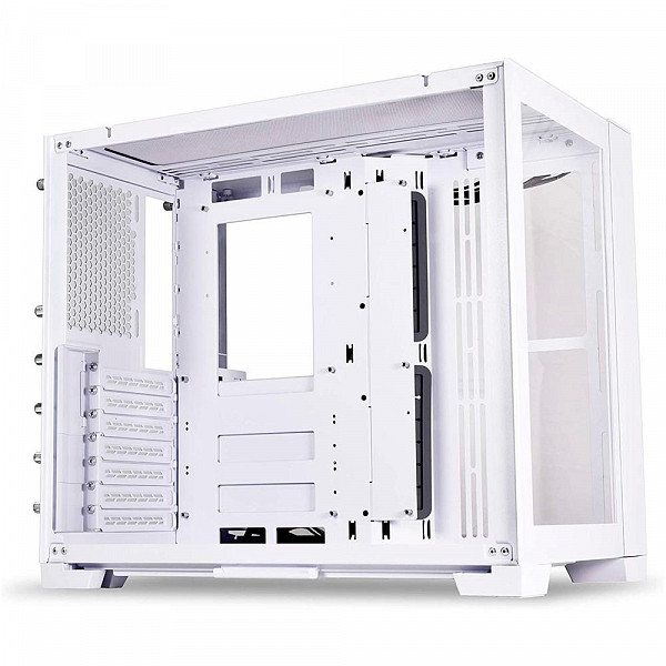 Gabinete Gamer Lian Li Dynamic Mini-S 011, PC Tower, ATX, Lateral em Vidro Temperado, Branco Neve - O11DMINI-S