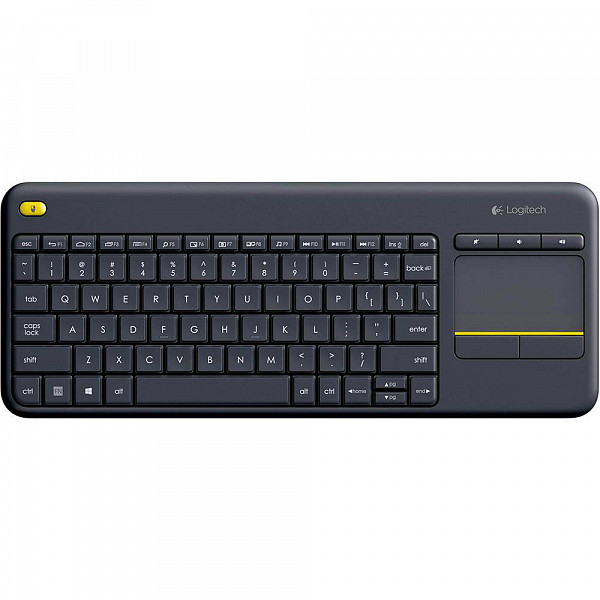 Teclado Sem Fio Logitech K400 Plus com Touchpad, Multimídia, Unifying, ABNT2, Cinza - 920-007125
