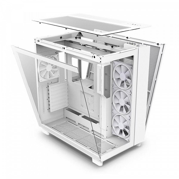 Gabinete Gamer NZXT H9 Elite, Mid Tower, RGB, ATX, Lateral, Frontal e Topo em Vidro, Branco - CM-H91EW-01