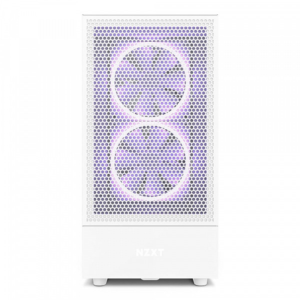 Gabinete NZXT H5 Flow Compact, Mid Tower, RGB, ATX, Lateral e Frontal em Vidro Temperado, 2x Cooler Fan, Branco - CC-H51FW-01