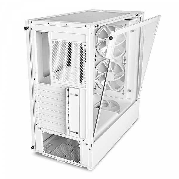 Gabinete NZXT H5 Elite Edition, Mid Tower, RGB, ATX, Lateral e Frontal em Vidro Temperado, 3x Cooler Fan, Branco - CC-H51EW-01