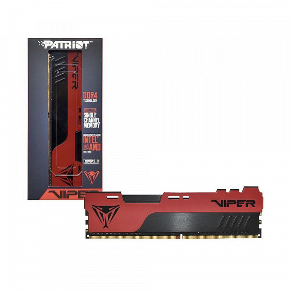 Memória Patriot Viper Elite II, 16GB, 2666MHz, DDR4, CL16, Para Desktop, Preto E Vermelho - PVE248G266C6