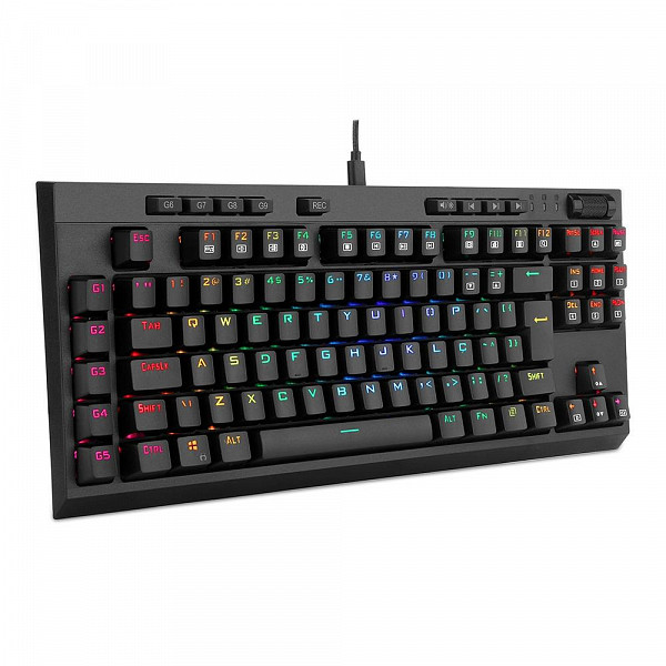 Teclado Óptico Gamer Redragon Broadsword Pro, RGB, USB, Switch Brown, Anti-Ghosting, ABTN2 - K588RGB-PRO
