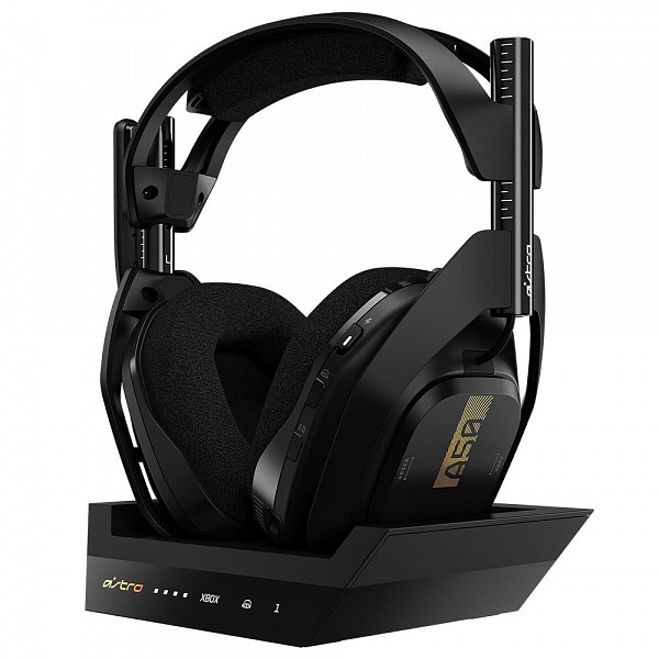 Headset Sem Fio ASTRO Gaming A50 + Base Station Gen 4 com Áudio Dolby - Compatível com Xbox One, PC, Mac - Preto/Dourado - 939-001681