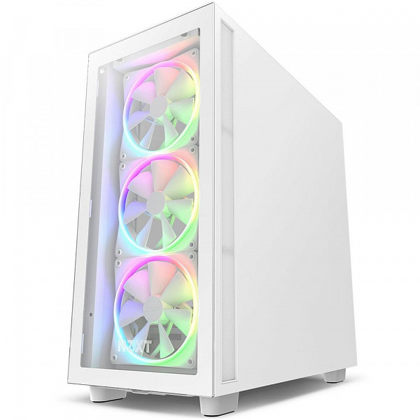 Gabinete NZXT H7 Elite, Mid Tower, ATX, Lateral e Frontal em Vidro Temperado, 3x Fan RGB, Branco - CM-H71EW-01