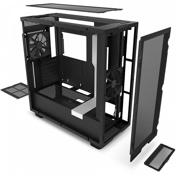 Gabinete NZXT H7 Flow, Mid Tower, ATX, Lateral em Vidro Temperado, 2x Fans, Preto e Branco - CM-H71FG-01