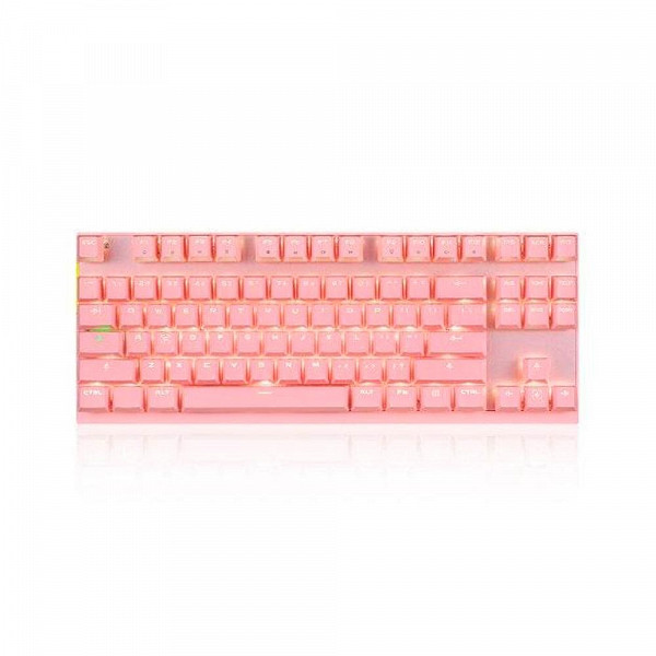 Teclado Mecânico Gamer Motospeed GK82 Rosa Led Branco