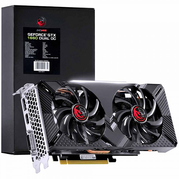 Placa de Video Nvidia Geforce Gtx 1660 Dual Oc Gddr5 6Gb 192 Bits Dual Fan - Pp1660Oc19206G5