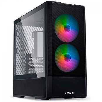 Gabinete Gamer Lian Li Lancool 207 RW, RGB, Mid Tower, Vidro Temperado, ATX, Sem Fonte, Com 2 Fans, Preto, LAN207RX BLACK