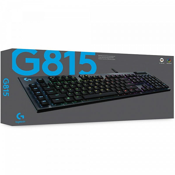 Teclado Mecânico Gamer Logitech G815, Design ultrafino, RGB, Switch GL Tactile Marrom, US - 920-008984