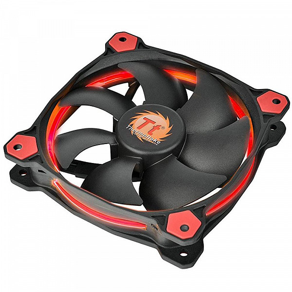 Cooler FAN Thermaltake RIING 12cm LED Radiator Red Pack com 3 CL-F055-PL12RE-A