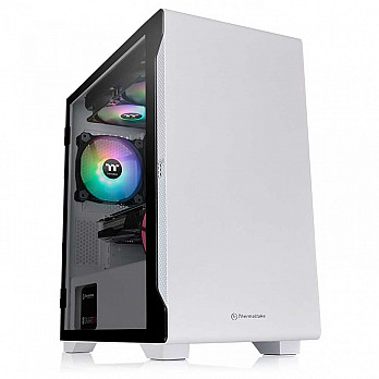 Gabinete Gamer ThermalTake S100, Mini Tower, Vidro Temperado, White, ATX, Sem Fonte, Com 1 Fan, CA-1Q9-00S6WN-00