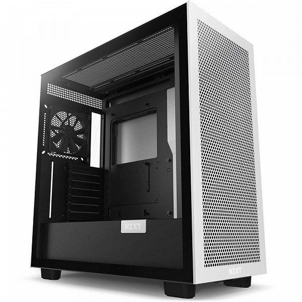 Gabinete NZXT H7 Flow, Mid Tower, ATX, Lateral em Vidro Temperado, 2x Fans, Preto e Branco - CM-H71FG-01