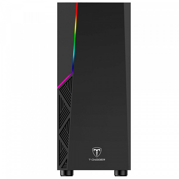 Gabinete Gamer T-Dagger RGB, Mid Tower, Lateral em Acrílico, Preto - TGC-P02B