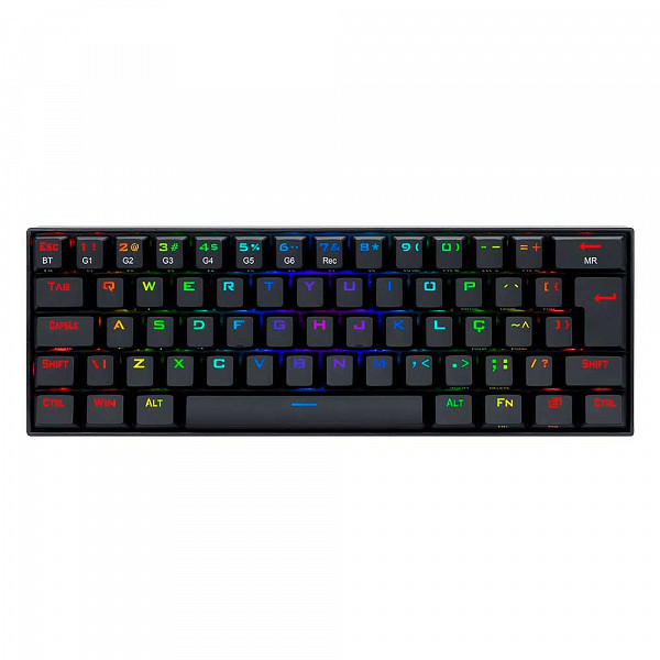 Teclado Gamer Redragon Mecânico Draconic 60% Rgb Switch Brown K530 Sem Fio