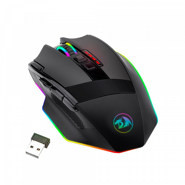 Mouse Gamer Redragon Sniper Pro, RGB, 16000DPI, 9 Botões, Sem Fio, Programáveis Macro - M801P-RGB