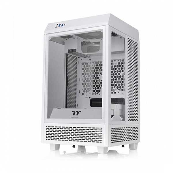 Gabinete Thermaltake The Tower 100  Mini Snow com Janela Lateral em Vidro Temperado 120MM CA1R300S6WN00