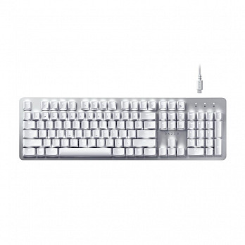 Teclado Sem Fio Mecânico Gamer Razer Pro Type, Bluetooth, LED Branco, Razer Switch Orange, US, Mercury White - RZ03-03070200-R3U1