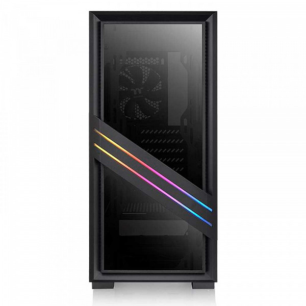 Gabinete Gamer Thermaltake Versa T35 TG RGB, Mid Tower, Vidro Temperado, Black, ATX, Sem Fonte, Com 1 Fan, CA-1R7-00M1WN-00