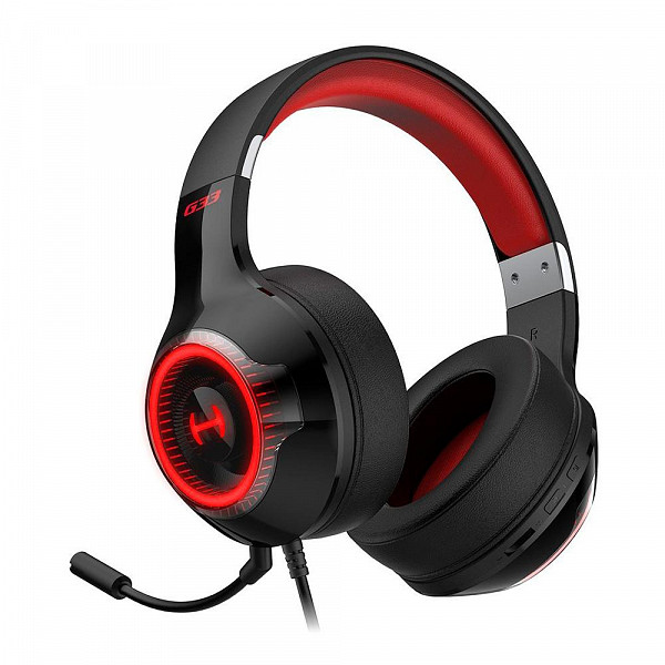 Headset Gamer Edifier Hecate G33, RGB, Som Surround 7.1, Drivers 40mm, USB, Preto e Vermelho - G33
