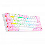Teclado Mecânico Gamer Redragon Draconic Pro, RGB, Switch Brown, USB, Bluetooth, ABNT2, Branco e Rosa - K530WP-RGB-PRO (PT-BROWN)