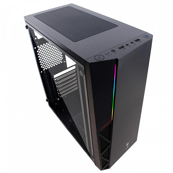 Gabinete Gamer T-Dagger RGB, Mid Tower, Lateral em Acrílico, Preto - TGC-P02B