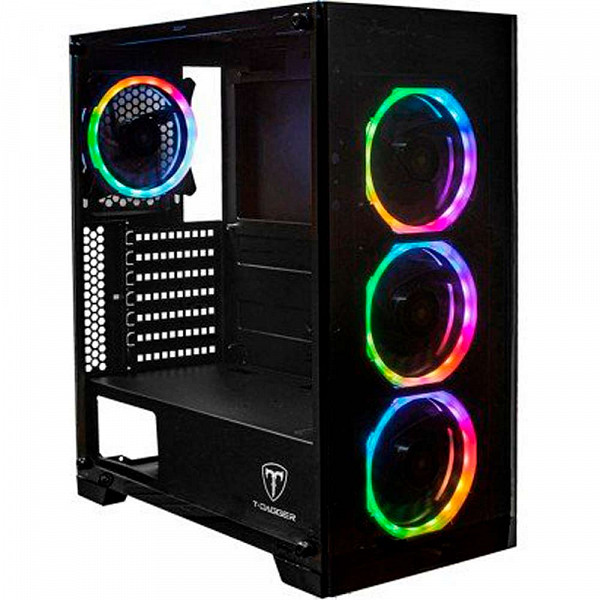 Gabinete T-Dagger Zyra Preto ATX Lateral de Vidro Temperado Sem Cooler e Sem Fonte - T-TGC250