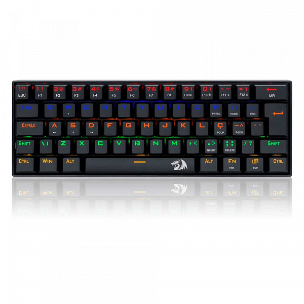 Teclado Gamer Mecânico Redragon Lakshmi, ABNT2, 61 Teclas, Switch Blue, K606R