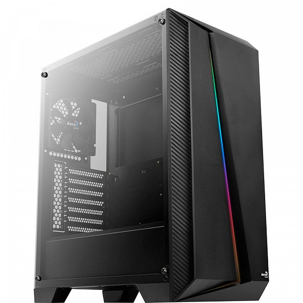 Gabinete Gamer Aerocool Cylon Pro G BK V2 ATX, RGB, com FAN, Lateral em Vidro - 68522
