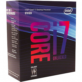 Processador Intel i7-8700k Coffee Lake 8a Geração, Cache 12MB, 3.7GHz (4.7GHz Max Turbo), LGA 1151 Intel UHD Graphics 630 - BX80684I78700K