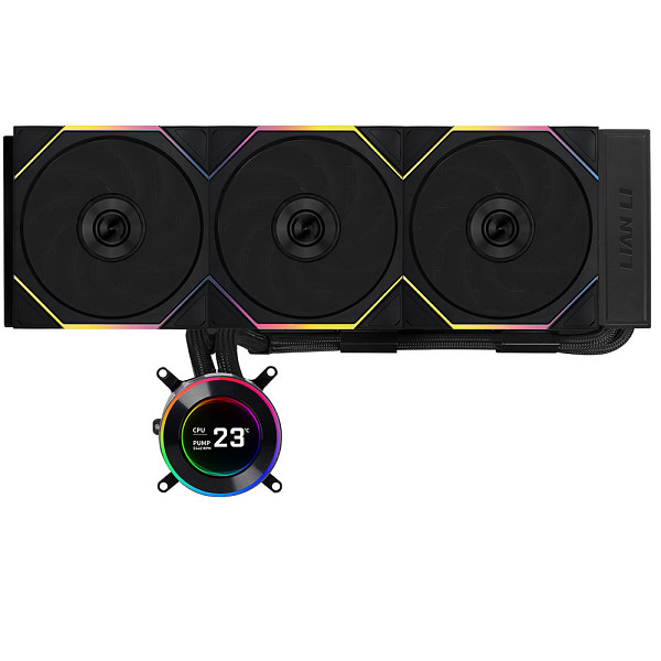 Water Cooler Lian Li Hydroshift LCD, 360mm, ARGB, Com Display, Intel/AMD, Preto, GHS2LCD36TB