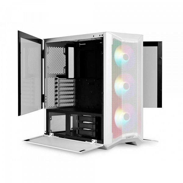 Gabinete Gamer Lian Li, Lancool II Mesh RGB, Mid Tower, Vidro Temperado, White, Sem Fonte, Com 3 Fans 120