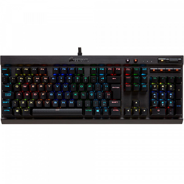 Teclado Gamer Corsair Mecanico Switch Cherry MX Red, RGB, ABNT2 - K70 LUX
