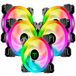 Kit Fan com 5 unidade T-Dagger 120mm, Rainbow, Black,T-TGF515